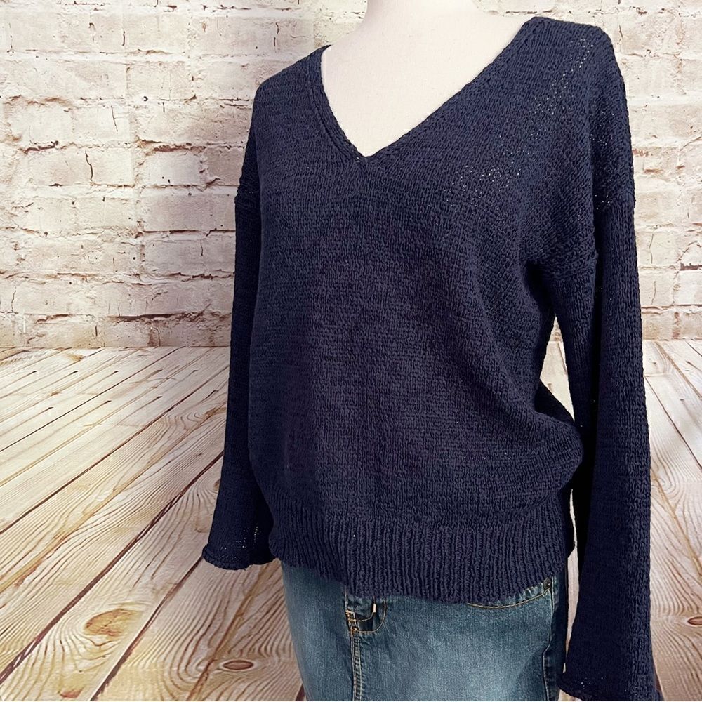 J. Crew flare sleeve loose knit pullover sweater